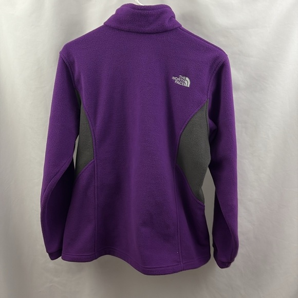 The North Face Girls Fleece Jacket Size XL Purple Gray Full Zip - Picture 8 of 10